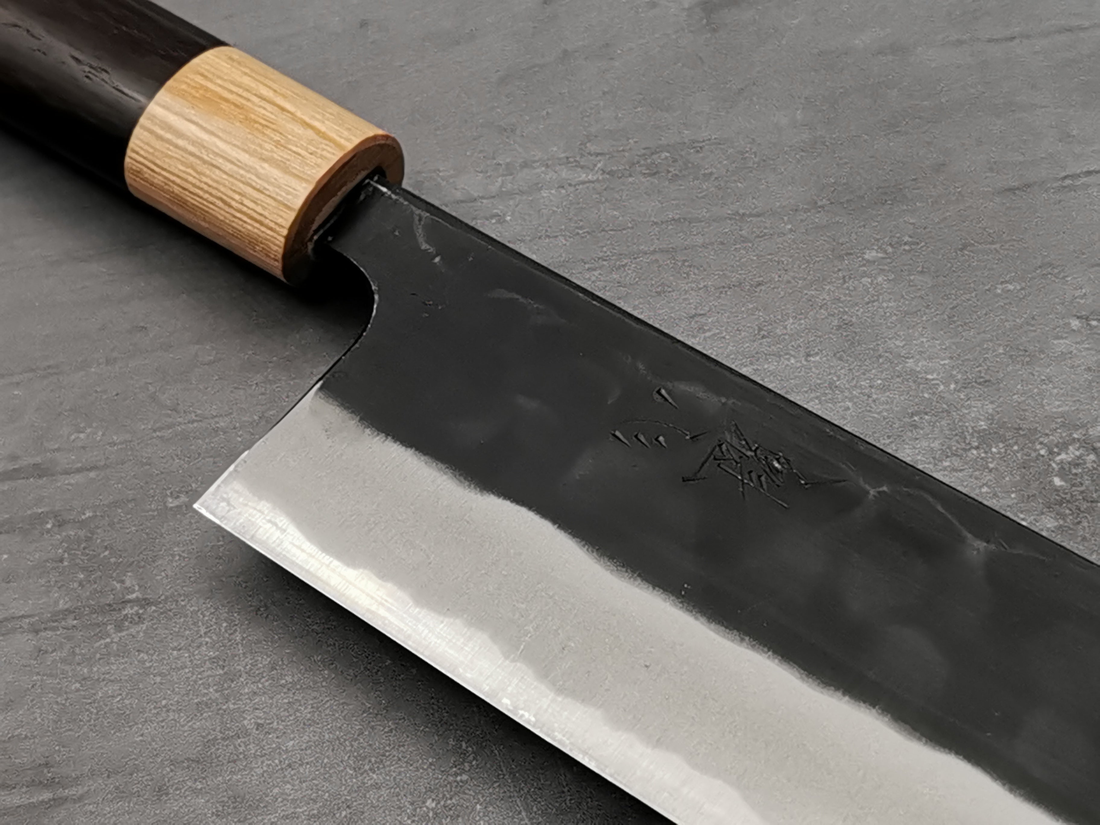 Premium Nakamura Hamono Kaishin White #2 Kurouchi Nakiri Knife - Japanese Vegetable Cleaver for Professional Chefs & Home Cooking - Perfect for Slicing, Dicing & Chopping Vegetables
