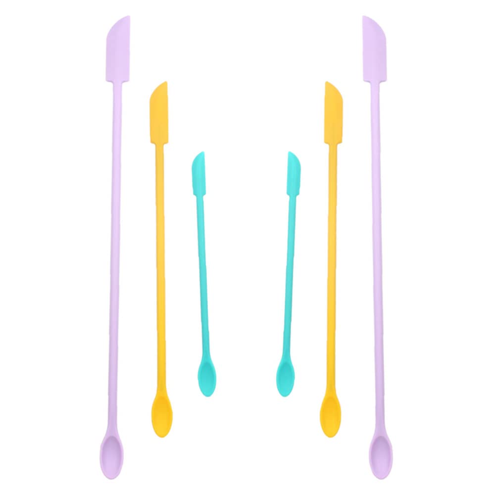 6-Piece Mini Silicone Spatula Set - Kitchen & Cosmetic Scraper for Bottles, Jars, Cakes, Makeup - Non-Stick, Heat-Resistant, Multi-Color (Perfect for Baking, Cooking, Creams & Beauty Products)
