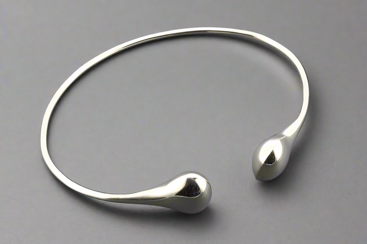 Sterling Silver Double Teardrop Cuff Bracelet for Women - Elegant Boho Jewelry for Everyday Wear & Special Occasions