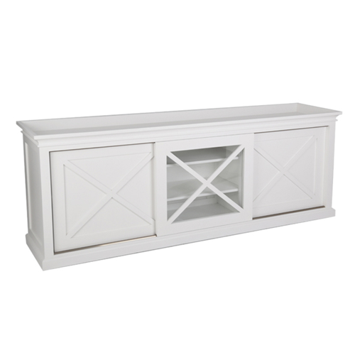 Havana White Modern TV Stand with Storage - 2100 Entertainment Unit for Living Room, Bedroom & Home Theater