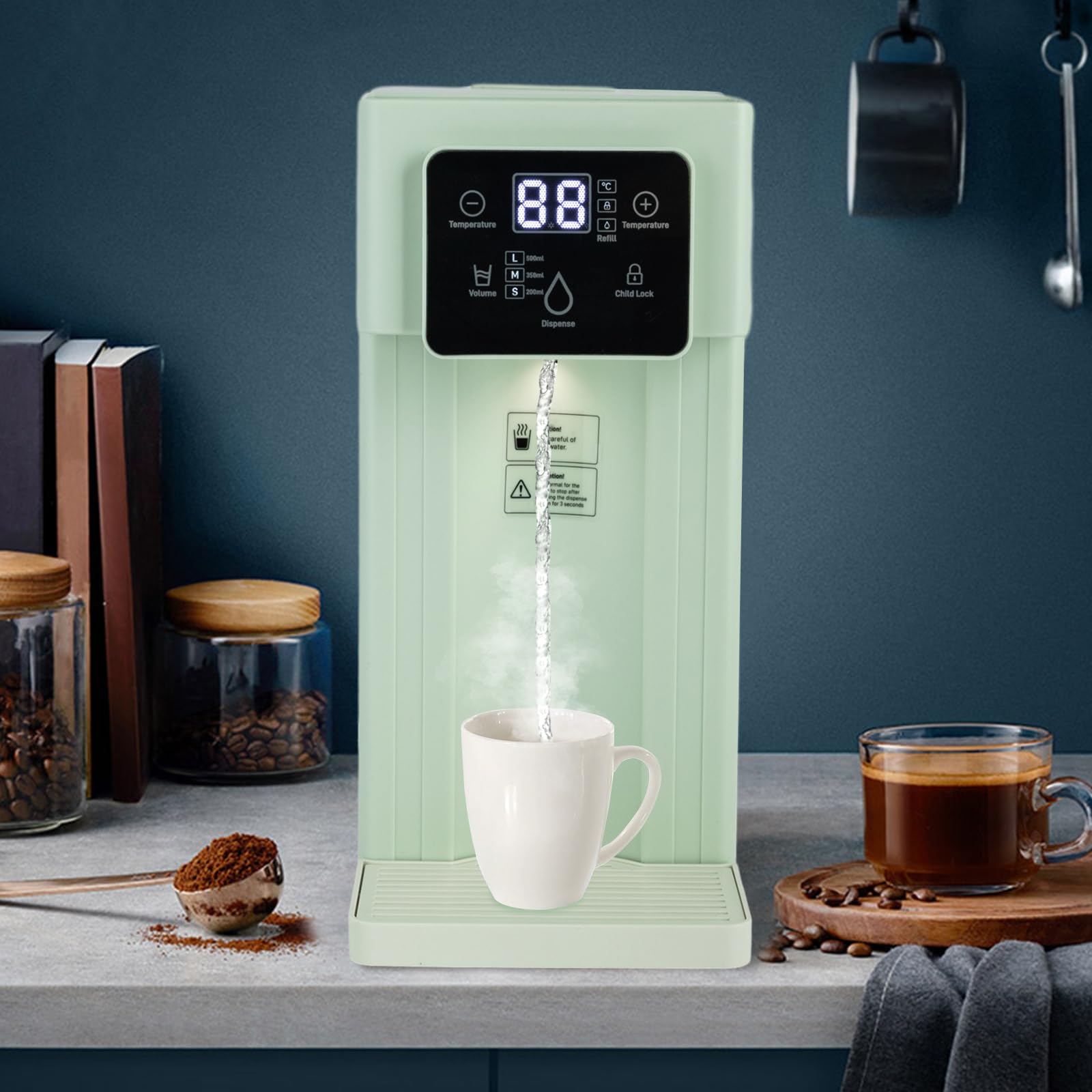 3L Instant Hot Water Dispenser with Adjustable Temperature & Smart Touch Screen - Fast Boiling Electric Kettle for Office, Tea, Coffee & Cooking (3 Quantitative Water Output)