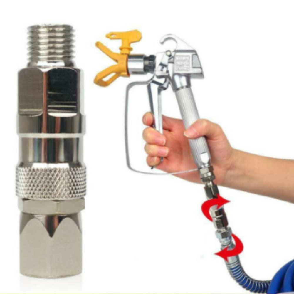 1/4-Inch 360° Swivel Hose Joint - Stainless Steel High Pressure Spray Gun Connector for Paint Sprayers & Hoses (2.5 x 0.6 Inch) - Perfect for Professional Painting, Automotive Detailing & Industrial Cleaning Applications