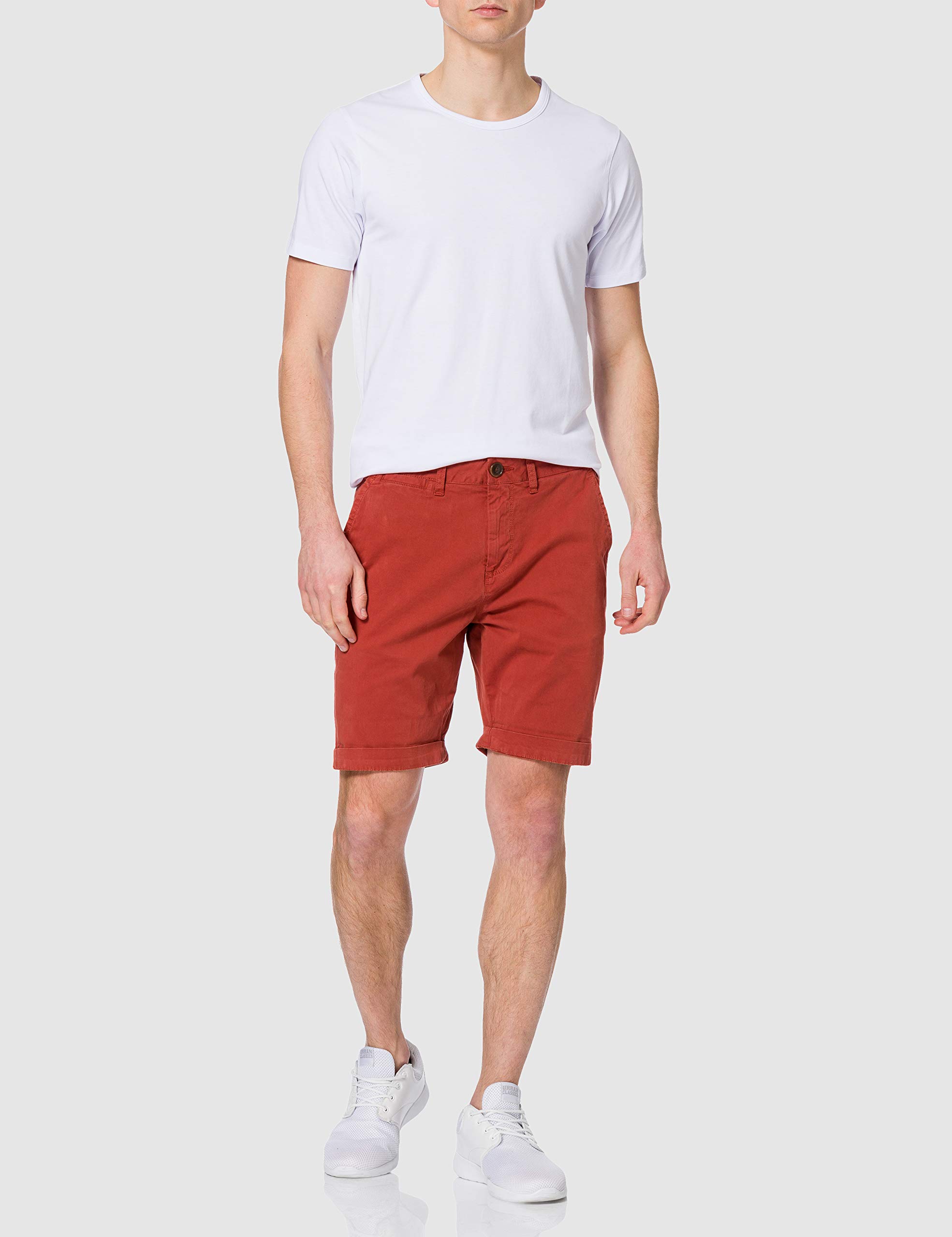 Superdry Men's International Chino Shorts - Tapered Fit with Thigh Room - Burnt Orange Size 34 | Casual Summer Wear, Beach Outings & Outdoor Activities