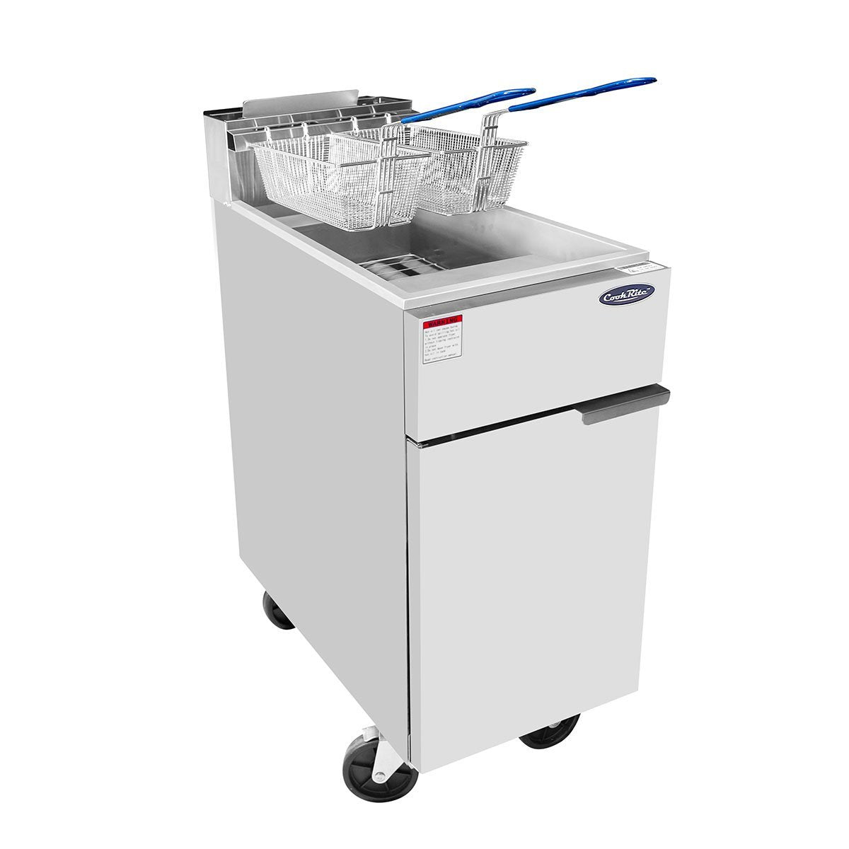 Atosa CookRite ATFS 50 HD 50 LB Commercial Stainless Steel Deep Fryer for Restaurants, Fast Food & Catering Businesses - Heavy Duty Deep Fat Fryer for Chicken, Fish & French Fries