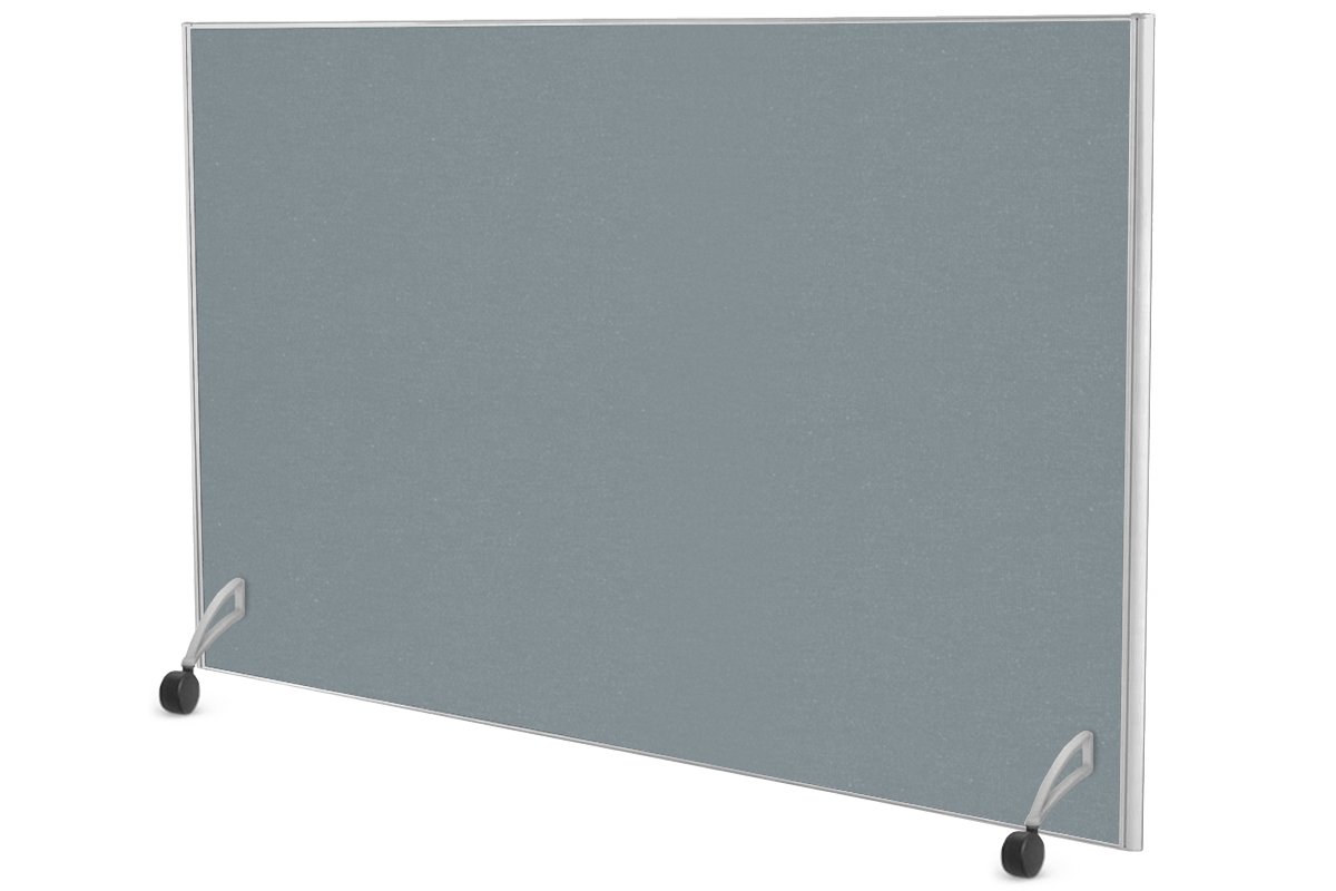 Freestanding Office Partition Screen with Fabric Panel & White Frame - 1200H x 1600W - Privacy Divider for Workspace, Conference Room, or Home Office