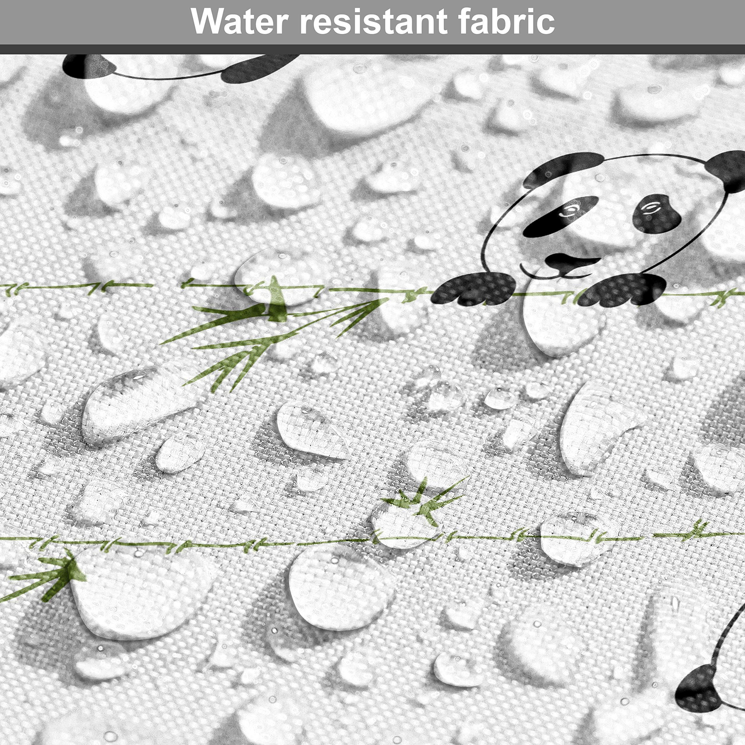 Ambesonne Panda Print Fabric by The Yard - Minimalist Animal Design with Horizontally Aligned Branches & Fun Panda Heads, 10 Yards Charcoal Grey & White - Perfect for Upholstery, Home Decor, DIY Projects & Crafting