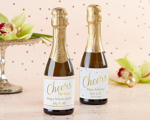 Personalized Mini Wine Bottle Labels - Custom Birthday Gifts for Women, Party Favors, Wedding Decor - Perfect for Anniversary Celebrations, Bridal Showers & Special Occasions