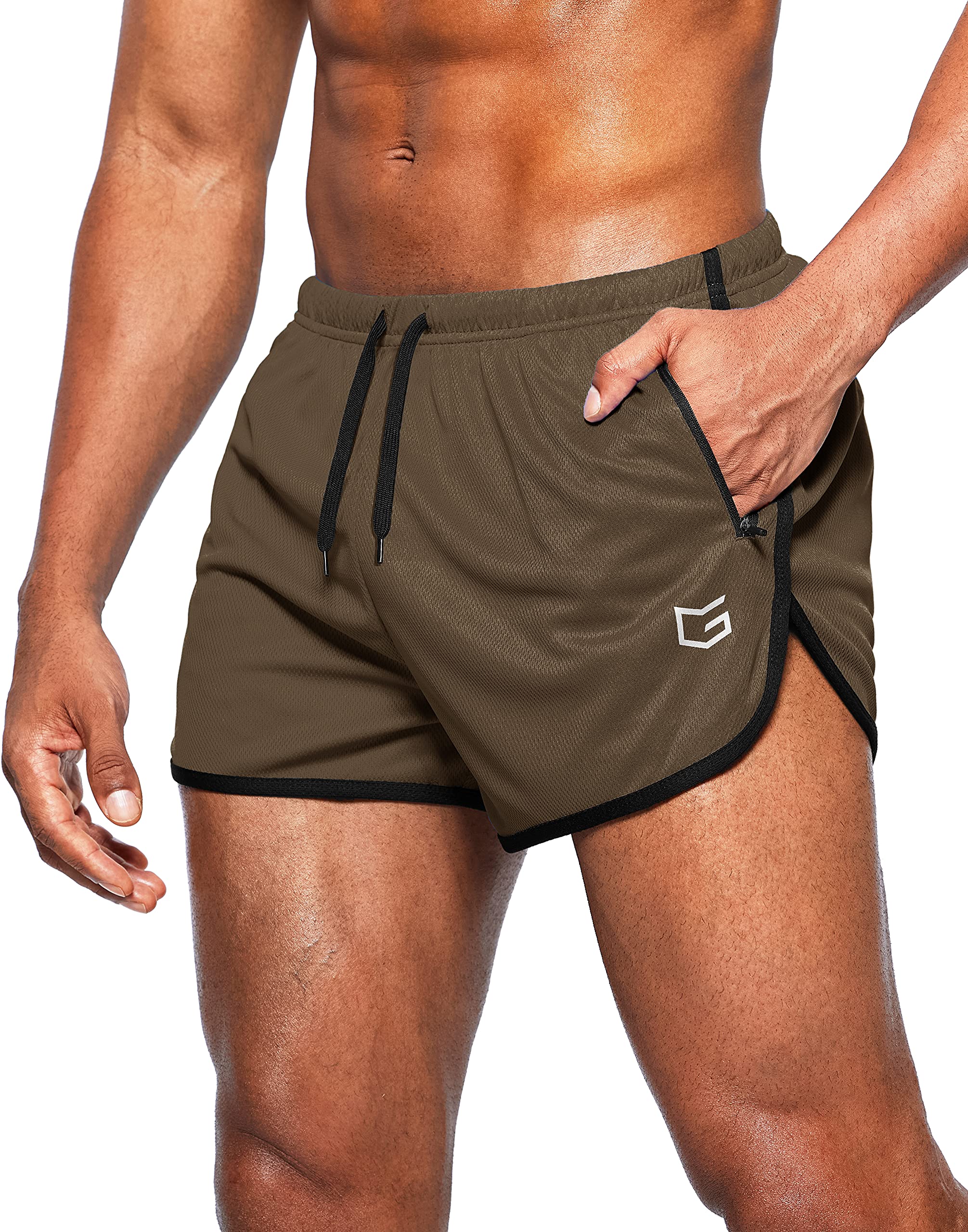 **G Gradual Men's 3-Inch Quick Dry Running Shorts with Zipper Pockets – Lightweight Gym & Jogging Workout Shorts for Training, Hiking & Outdoor Sports**