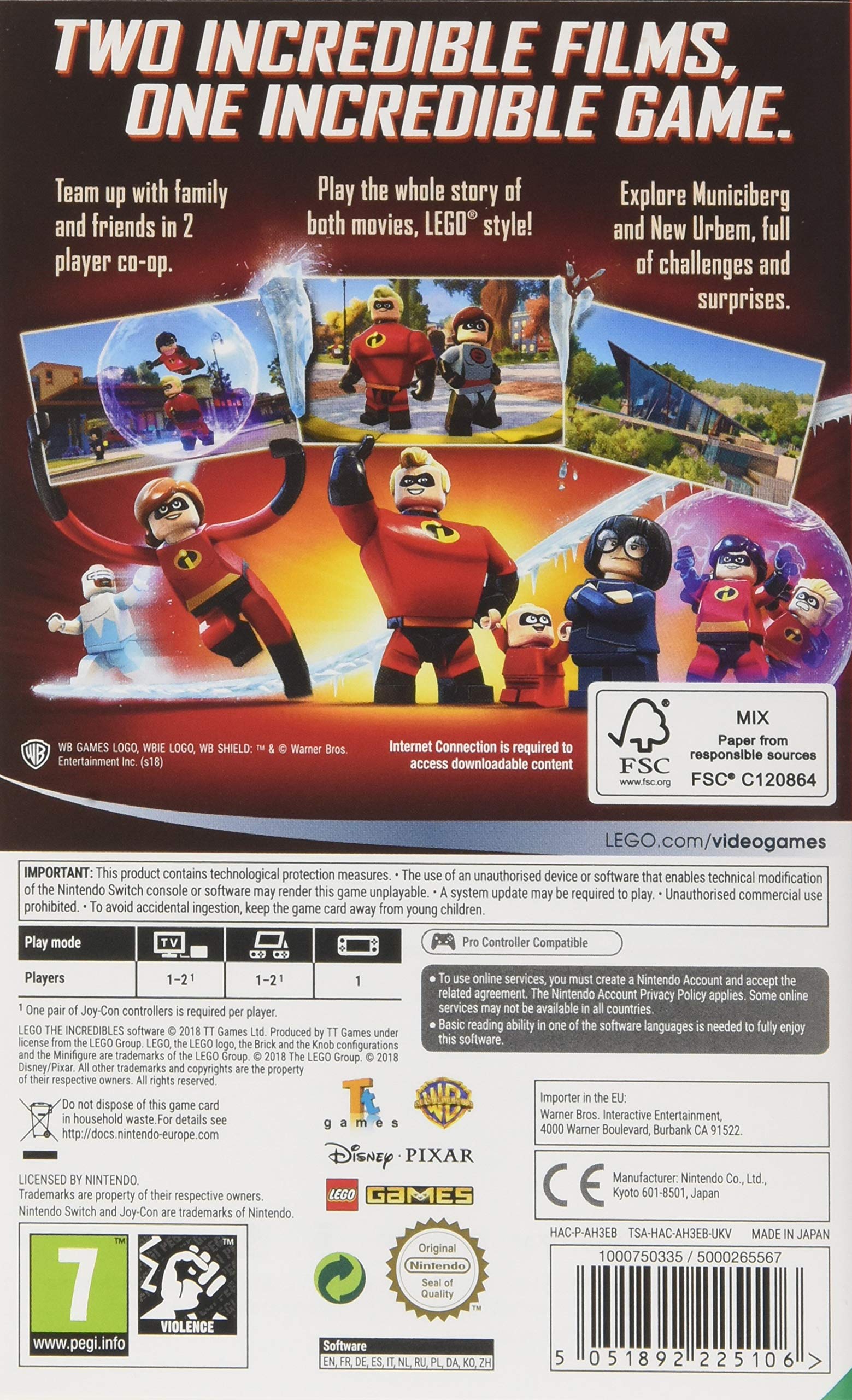 LEGO The Incredibles Nintendo Switch Game - Amazon Exclusive DLC | Superhero Family Adventure for Kids & Adults | Perfect for Family Game Nights & Disney Pixar Fans