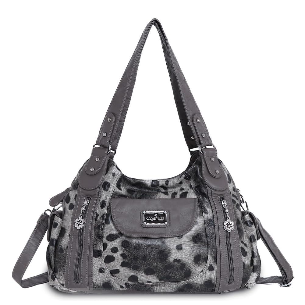Angel Kiss Women's Large Shoulder Bag - Multipocket Faux Leather Hobo Tote Purse & Satchel for Work, Travel & Everyday Use