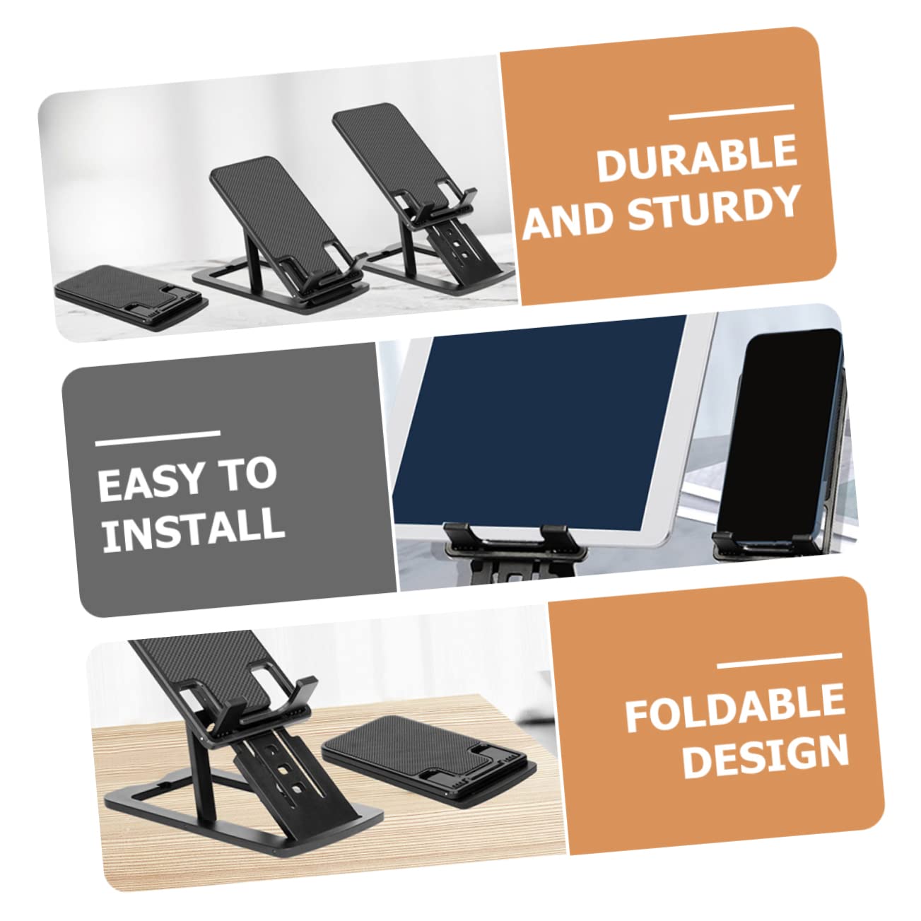 Foldable Portable Phone Stand - Adjustable & Sturdy Holder for Streaming, Watching Movies - Perfect for Desk, Bed, Travel & Video Calls