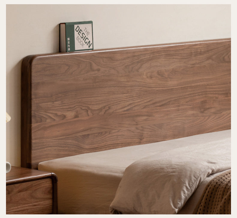 Solid Wood Floating Bed Frame - Black Walnut & Oak - Modern Platform Bed with Hidden Storage - Perfect for Small Bedrooms & Minimalist Home Decor