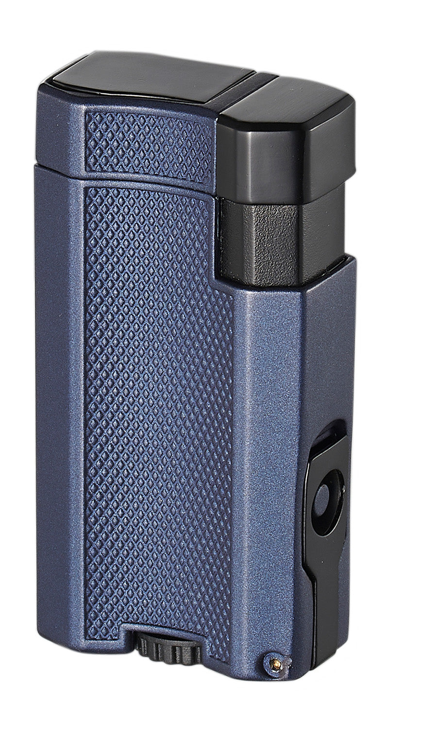 Visol Concave Double Flame Torch Lighter - Windproof Refillable Butane Lighter in Indigo Blue - Perfect for Cigars, Candles, Camping & Outdoor Adventures