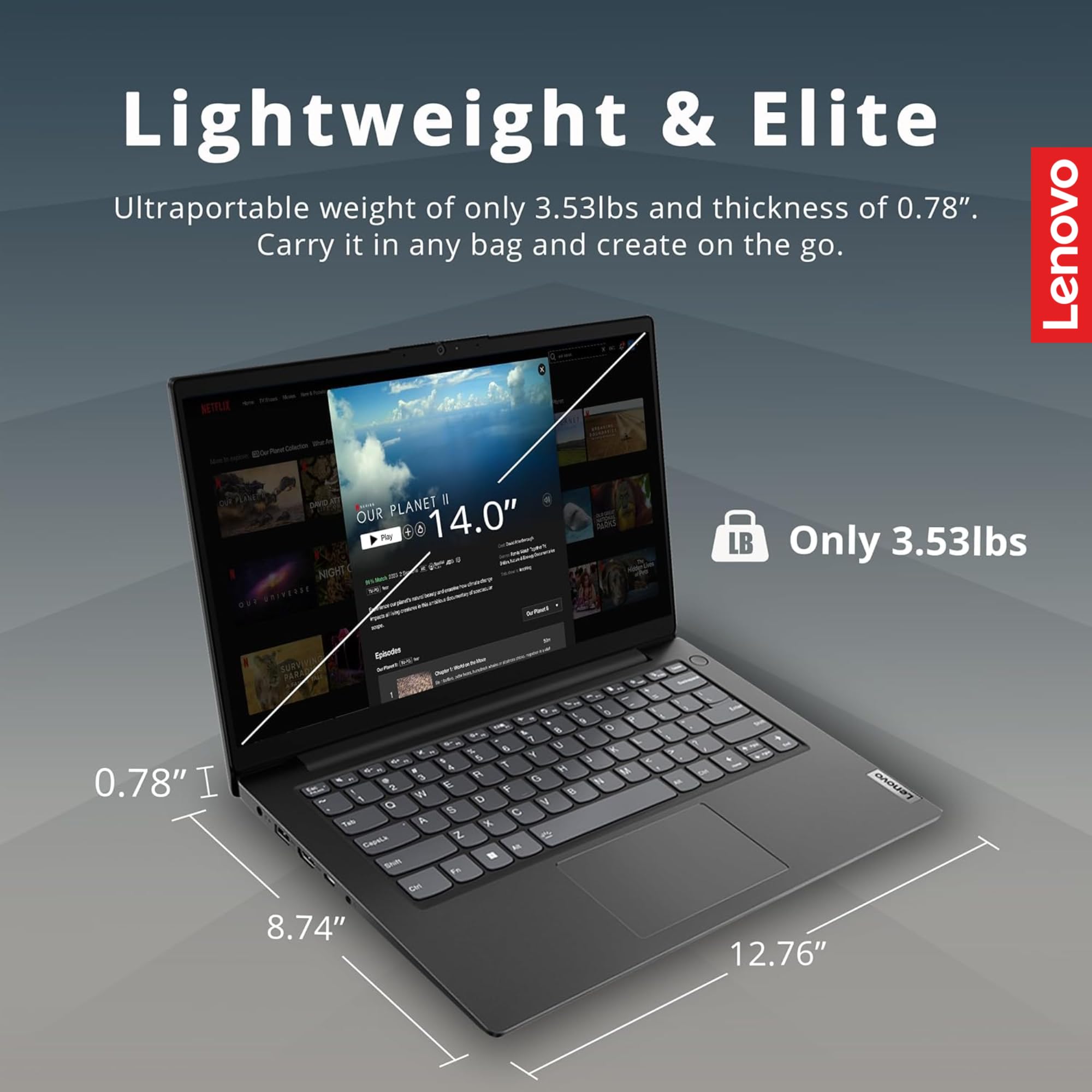 Lenovo V14 Gen-4 Business Laptop - AMD Ryzen 5 7520U, 14