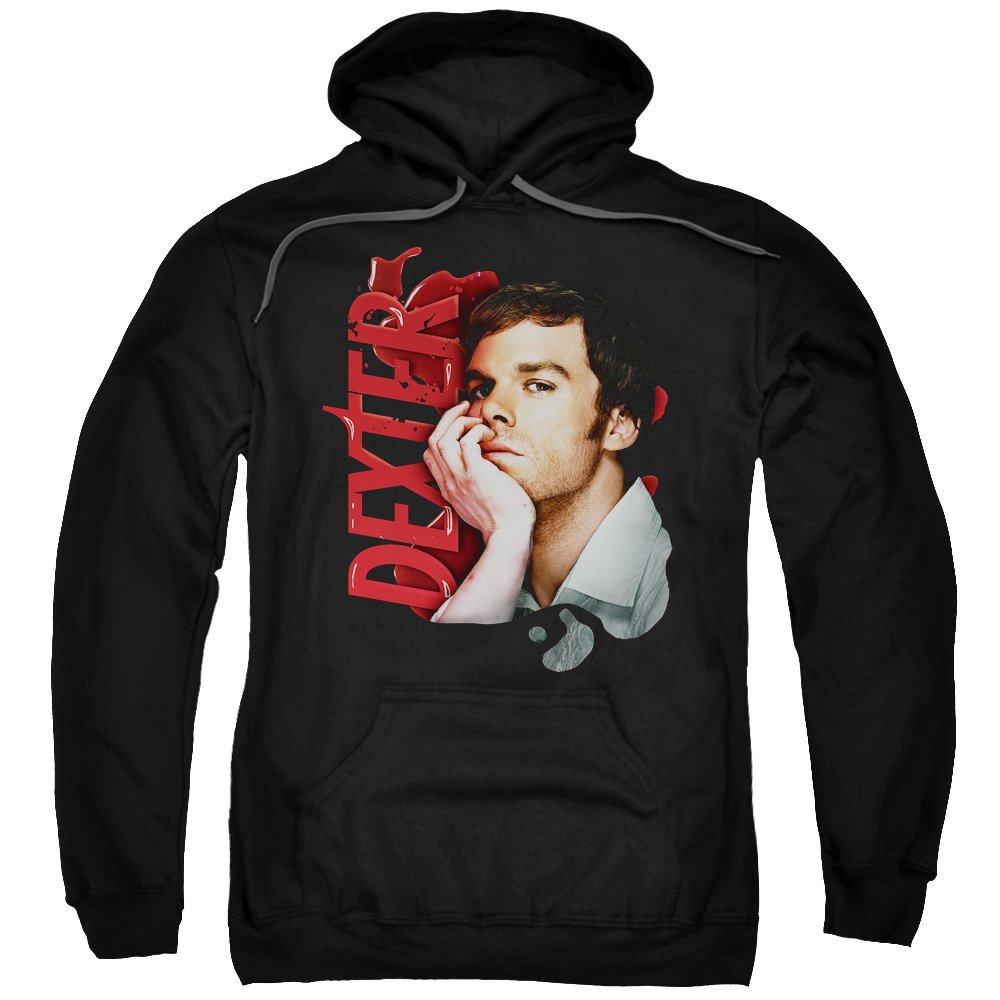 **Dexter Hoodie - Black Zip-Up Hooded Sweatshirt with Poster Print - Perfect for TV Show Fans & Casual Wear**