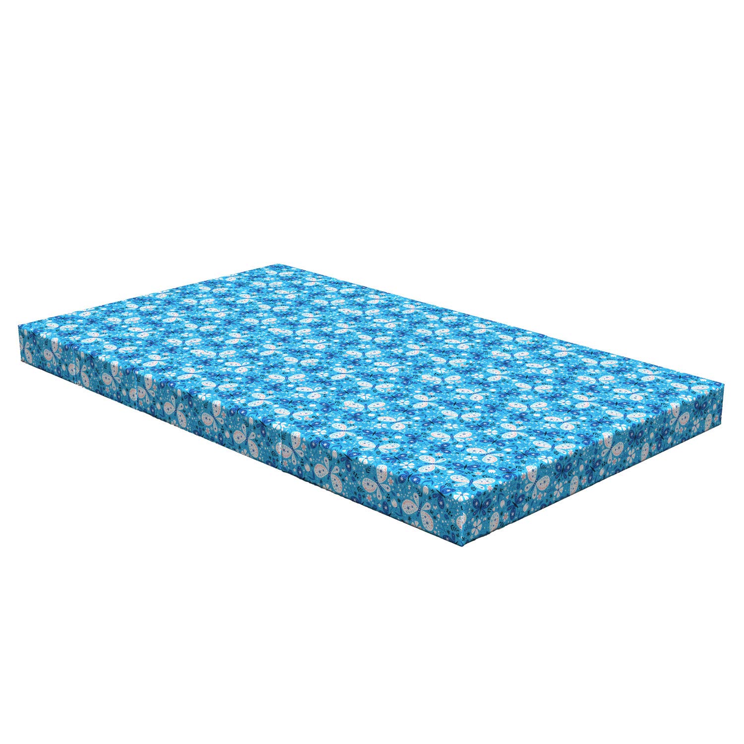 Ambesonne Spring Foldable Mattress - Butterfly Floral Design, 78.7