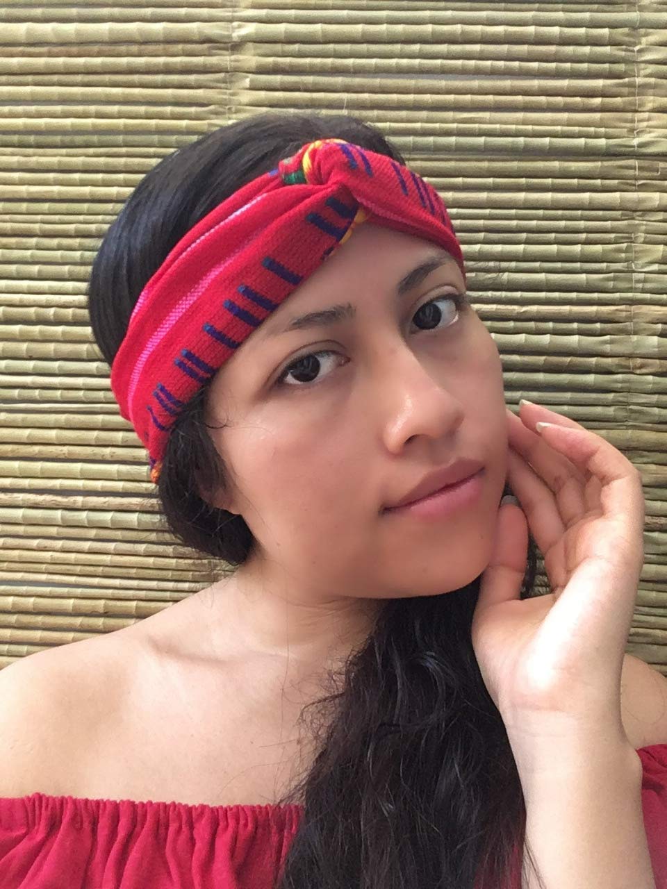 Authentic Red Mexican Handband - Cambaya Headband, Diadema, Rebozo, Diadem & Valerina - Perfect for Festivals, Weddings & Cultural Events