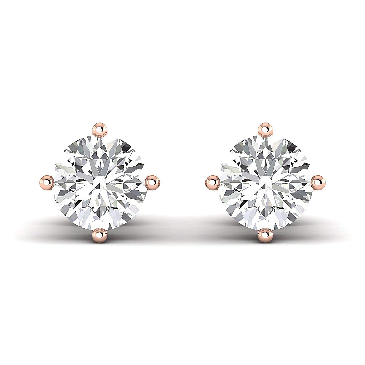 0.30 to 4 Carat Lab Created Diamond Stud Earrings - Round Brilliant Cut, SI-FG Clarity | 100% Pure Diamond Jewelry for Women | Perfect Gift for Anniversary, Wedding & Special Occasions