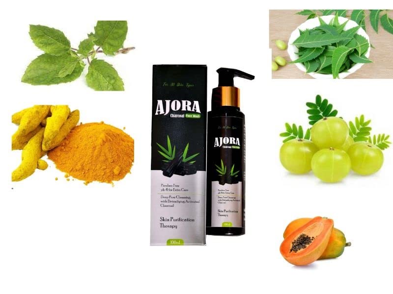 **AJORA Professional Hair Cutting Kit - 1 Cutting Apron, 1 Scissors, 2 Hair Care Combs & Charcoal Face Wash with All Herbal Ingredients | Salon & Home Hair Styling Essentials**