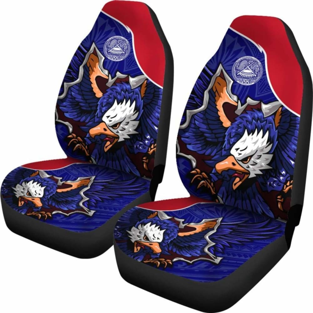 Premium American Samoa Car Seat Covers - Eagle Style Polynesian Patterns (110424) | Waterproof & Durable for Trucks, SUVs & Sedans | Perfect for Travel, Commuting & Outdoor Adventures