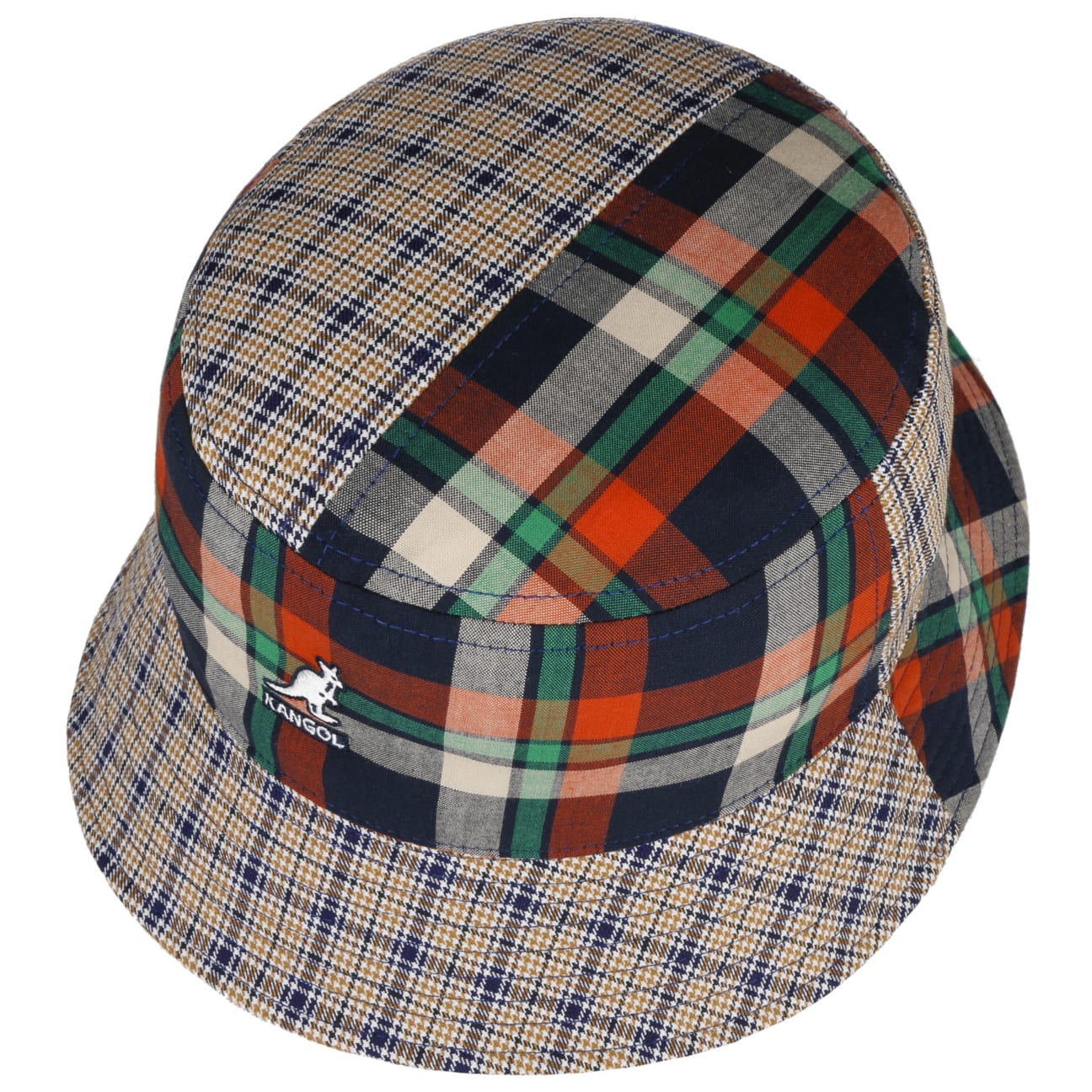 Kangol Plaid Mashup Bucket Fishing Hat for Men & Women - UV Protection Outdoor Sun Hat for Fishing, Hiking, Camping & Beach Activities