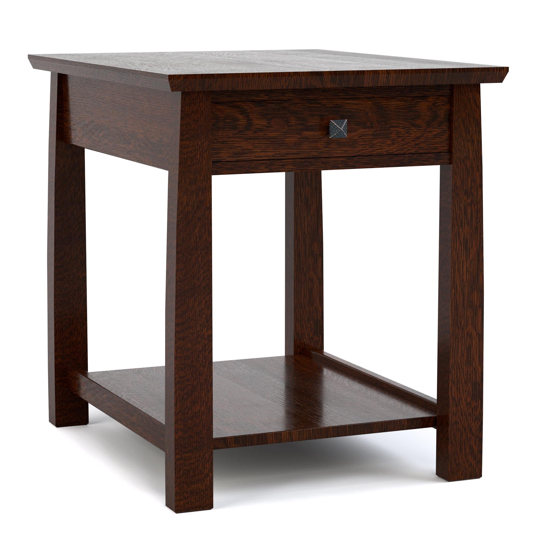Highlands End Table - Modern Side Table for Living Room, Bedroom & Office - Sturdy & Stylish Wooden Nightstand with Storage Shelf