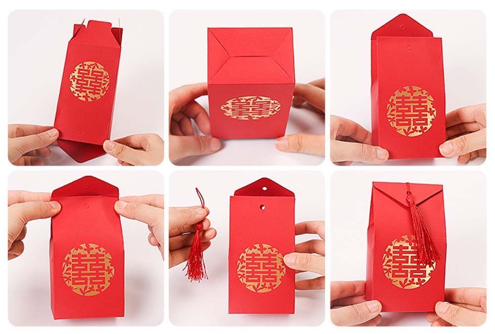 40 Pcs Chinese Style Wedding Candy Boxes - Decorative Gift Favor Boxes for Chocolate, Party Favors, Bridal Shower & Birthday Celebrations