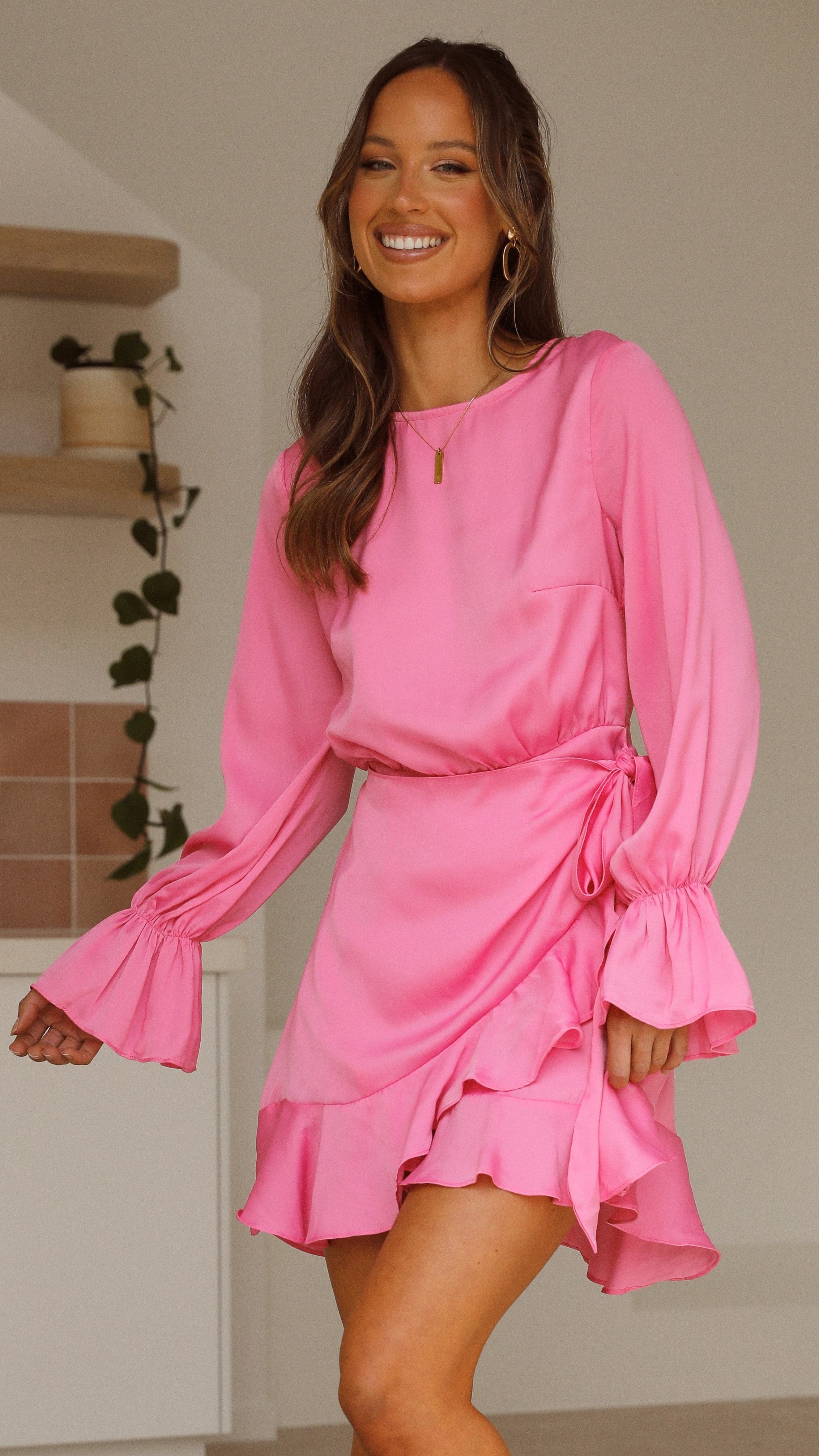 Geneva Dress in Hot Pink - Elegant Women's Party & Evening Gown for Special Occasions