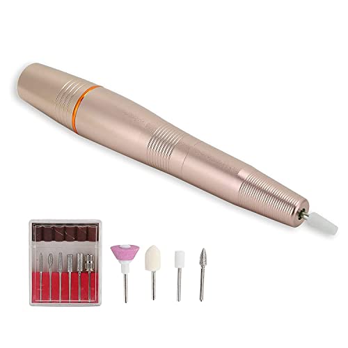 Professional Nail Drill Machine for Home & Salon Use - Portable, Lightweight, 18000-20000 RPM Electric Nail File - Perfect for Manicures, Pedicures & Nail Art (Gold)