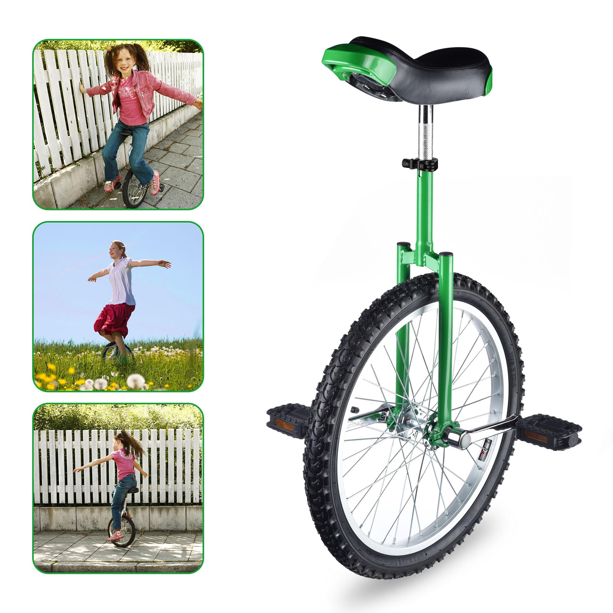 16/18/20/24 Inch Adjustable Unicycle for Adults & Kids - Outdoor Exercise Bike with Comfortable Seat for Fitness & Sports | Perfect for Park Rides, Commuting & Gym Workouts