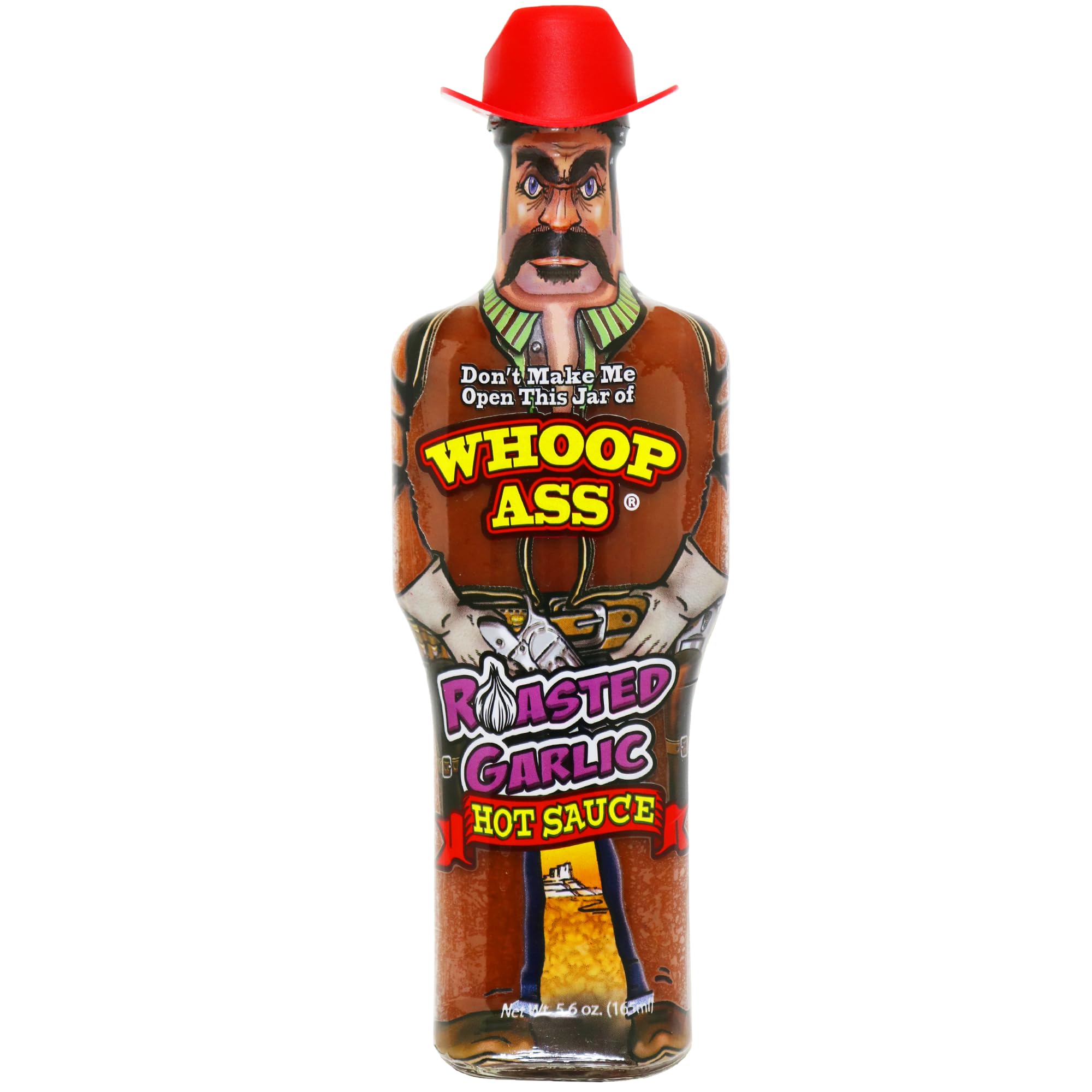 WHOOP ASS Cowboy Roasted Garlic Hot Sauce - 5 oz Bottle | Spicy Gourmet Hot Sauce for Steak, Burgers & Wings | Perfect Gift for Hot Sauce Lovers | Great for BBQs, Tailgating & Home Cooking