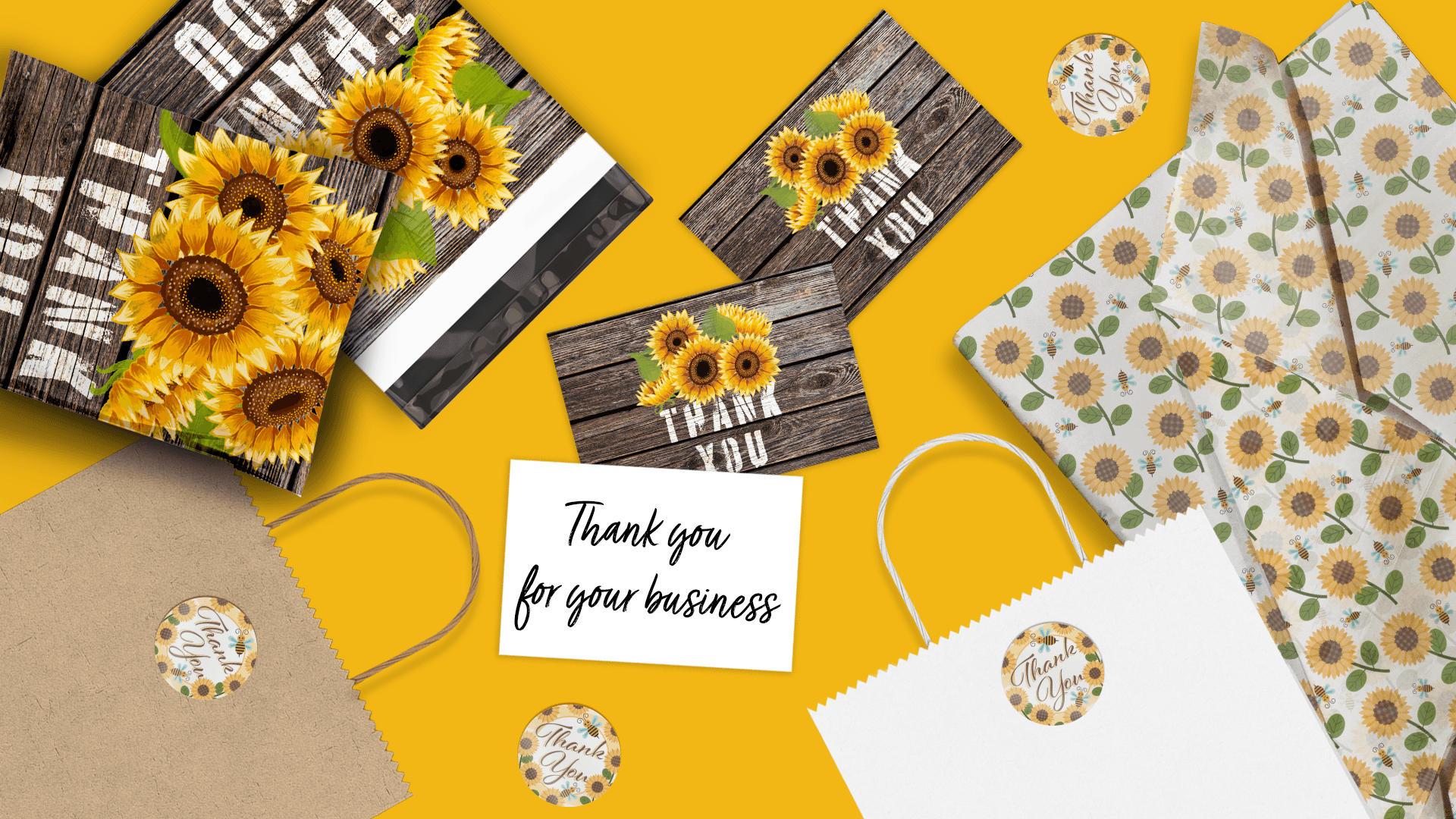 Sunflower Greeting Cards - Bulk Pack of 50 Blank Floral Note Cards with Envelopes for Thank You Notes, Birthday Wishes, Wedding Invitations & Home Decor