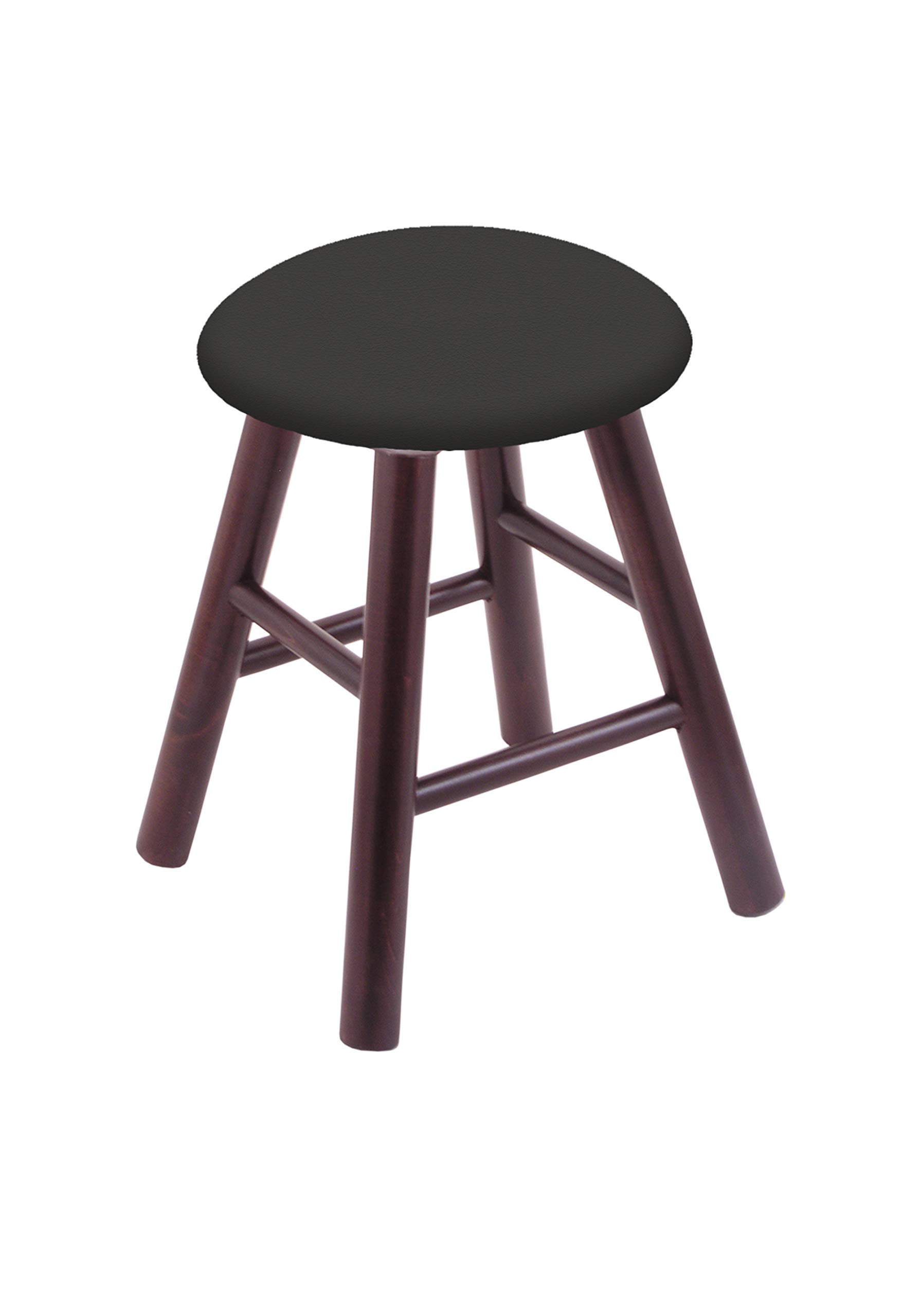 Dark Cherry Maple Vanity Stool with Wrought Iron Seat - Elegant Bathroom & Bedroom Makeup Stool for Dressing Table and Vanity Area