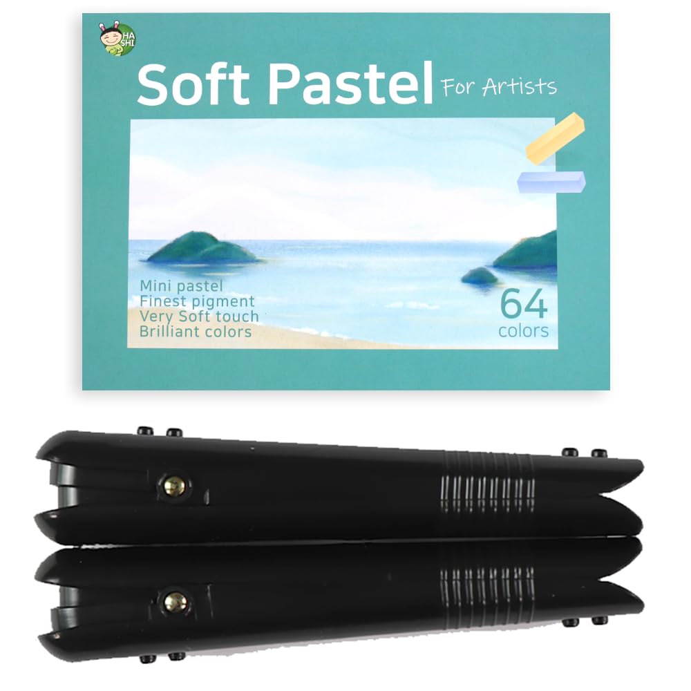 HA SHI Soft Chalk Short Pastels - 64 Vibrant Colors with Pastel Holder | Perfect for Artists, Sketching & Outdoor Drawing
