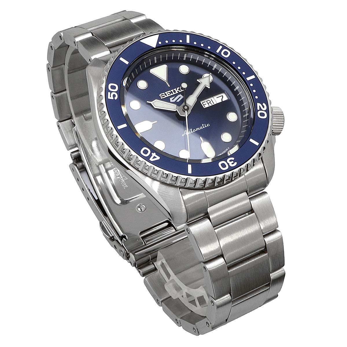 SEIKO 5 Sports Automatic Men's Watch with Day/Date Calendar, LumiBrite Hands & Markers, Rotating Bezel - 100m Water Resistant - Perfect for Diving, Swimming & Everyday Wear