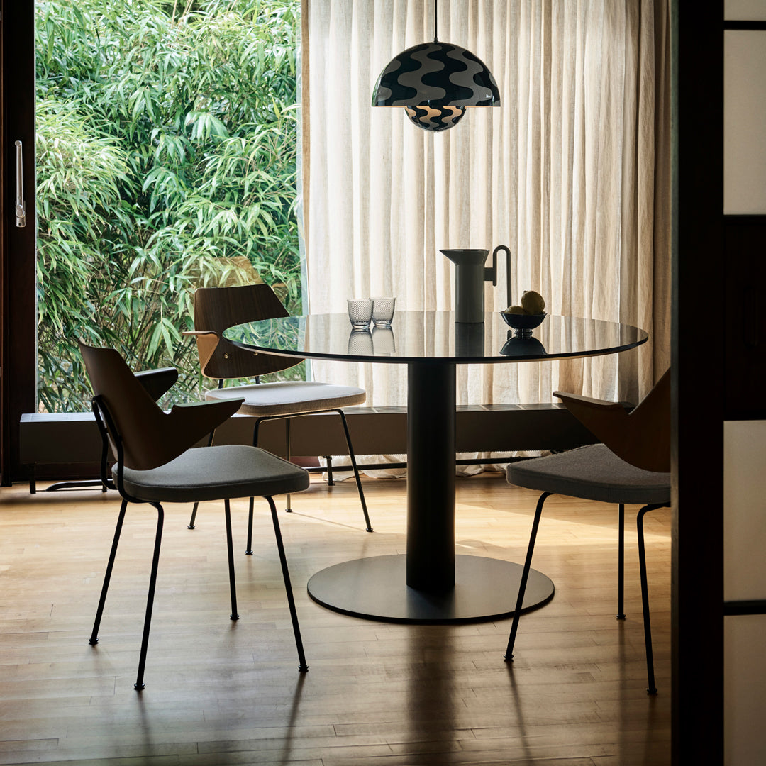 SK12 Modern Dining Table with Center Base - Perfect for Small Spaces, Apartments, and Cozy Kitchens