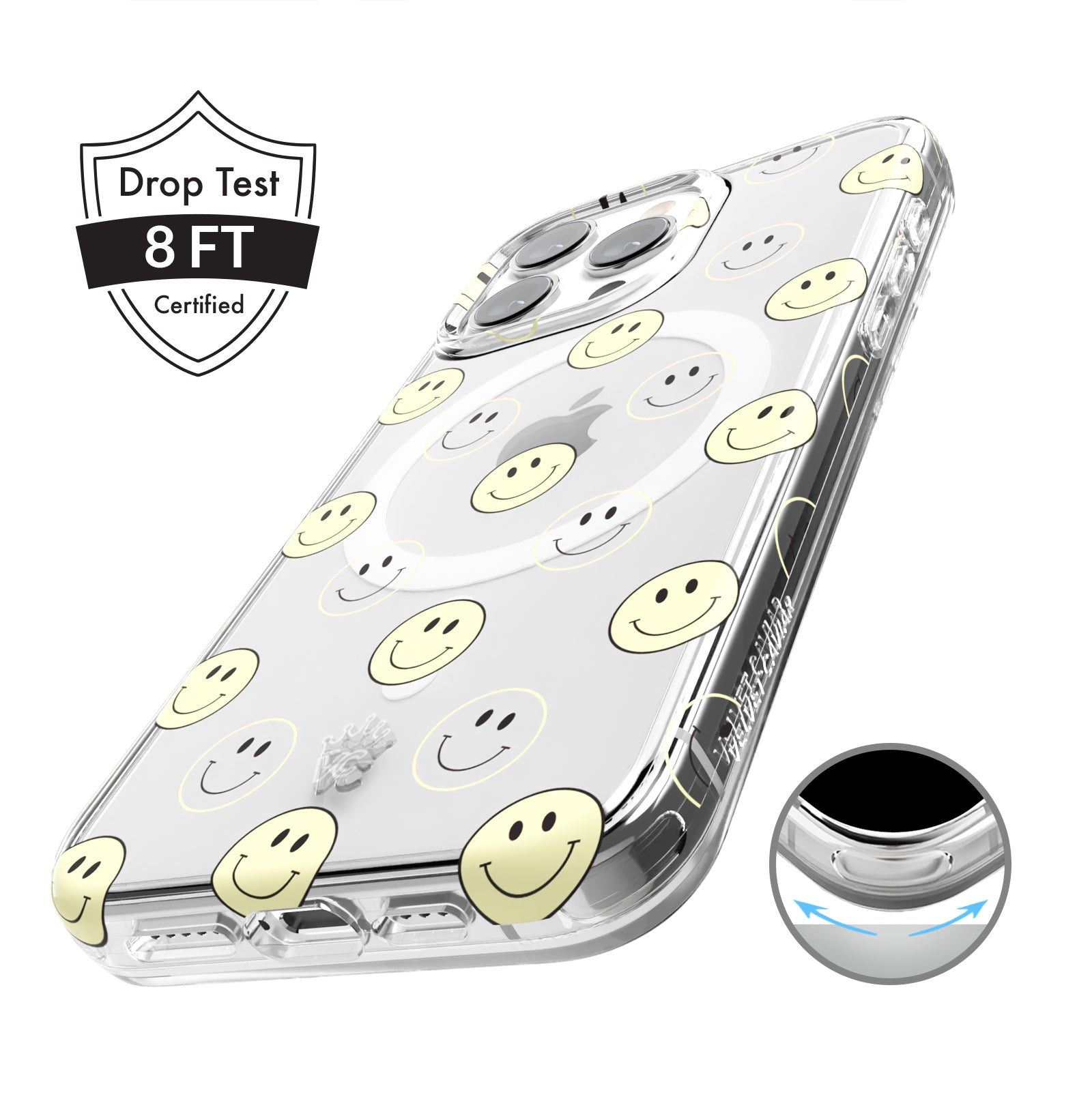 Smiley Face Clear iPhone Case - Cute & Protective Phone Cover for iPhone 13/12/11/Pro/Max - Perfect for Everyday Use, School, Work & Travel