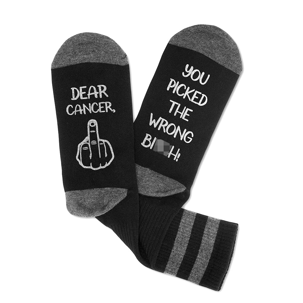 Breast Cancer Awareness Socks for Men - Comfortable & Inspirational Gifts for Cancer Survivors & Patients - Perfect for Chemotherapy, Hospital Stays & Daily Encouragement