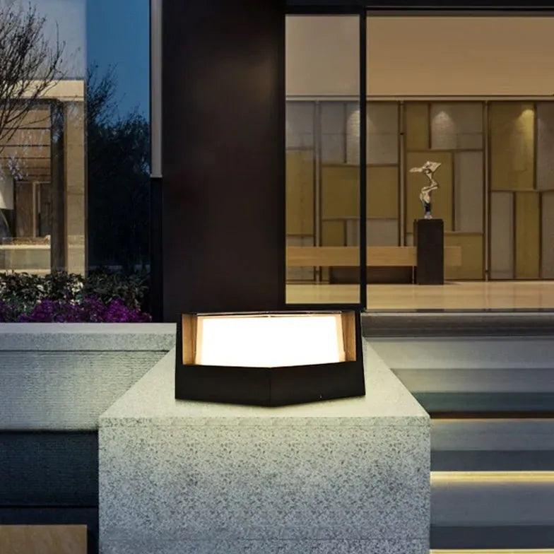 Dimmable Solar Black Outdoor Pillar Lights - Waterproof LED Landscape Lighting for Garden, Pathway, Driveway, Patio, and Yard Decoration | Energy-Efficient & Weather-Resistant