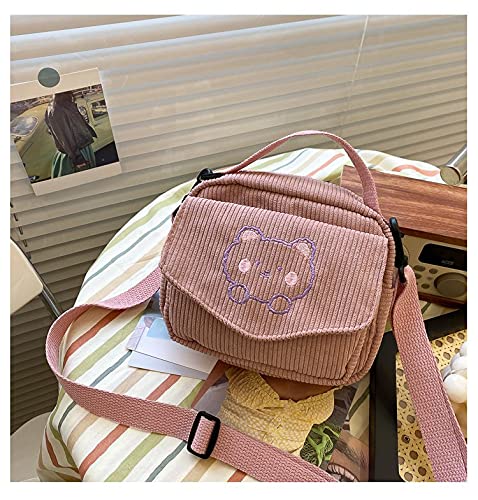 GGOOB Kawaii Crossbody Bag with Wallet - Stylish Corduroy Purse for Women | Perfect for Everyday Use, Travel & Shopping