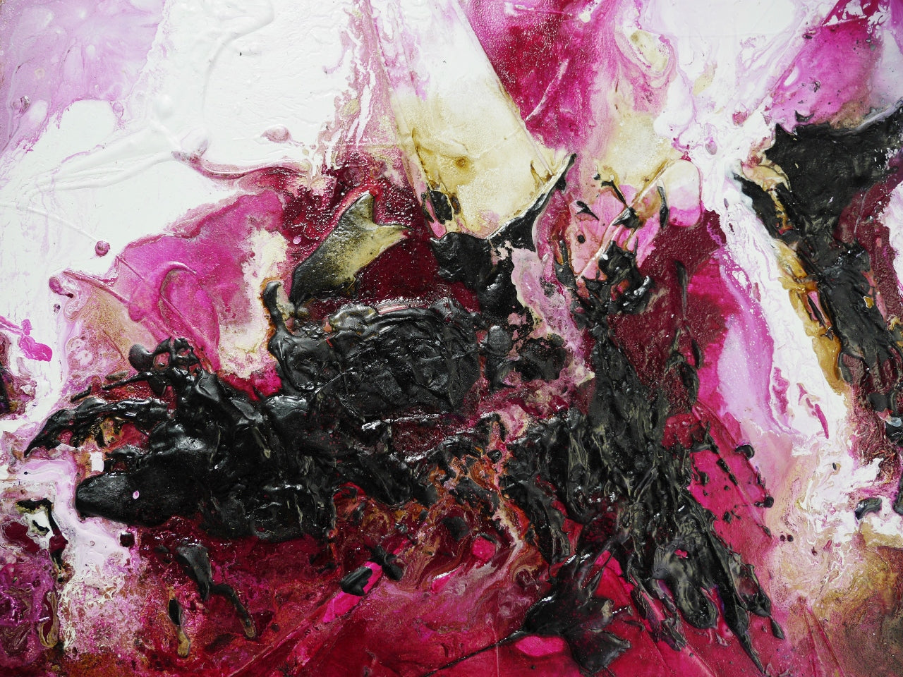 Scarlett & Fig 240cm x 120cm Magenta Textured Abstract Canvas Art - Modern Large Wall Painting for Living Room, Bedroom & Office Decor