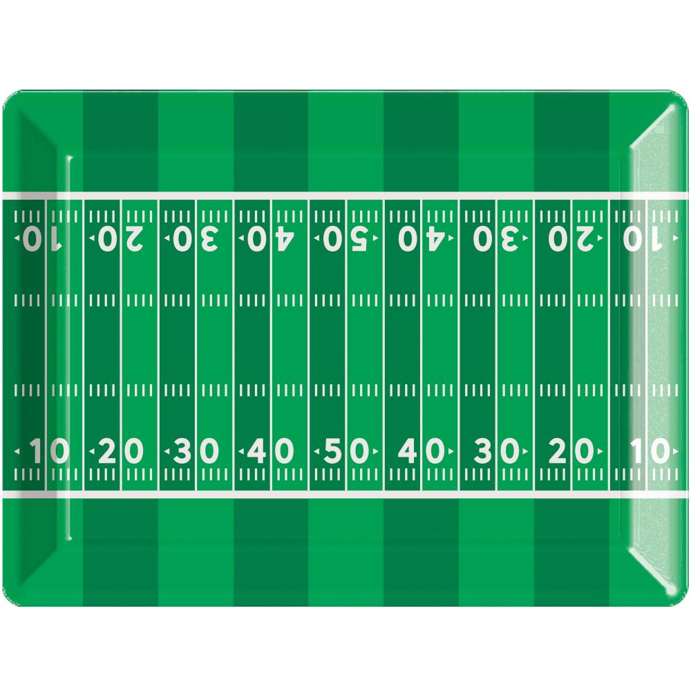 12-Piece Bulk Football Tailgate Decor Plastic Trays Set - 10 x 14 Inches - Perfect for Game Day Parties, Sports Events & Outdoor Gatherings
