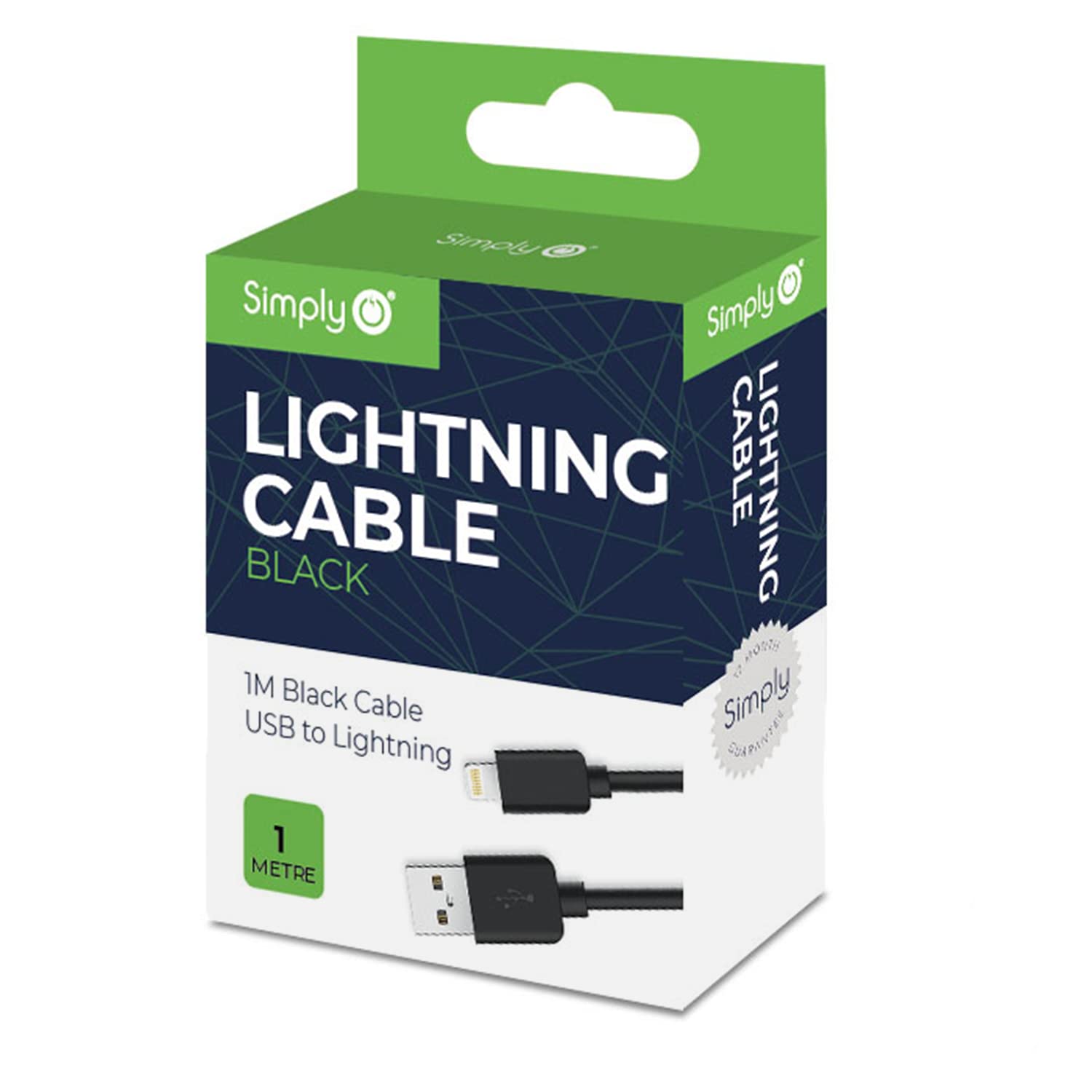 MFI Certified USB to Lightning Cable 1m - Fast Charging & Sync for iPhone 11/12/13/14/SE, iPad Air/Pro/Mini, Compatible with All Apple Devices (Black) - Perfect for Home, Office & Travel Charging