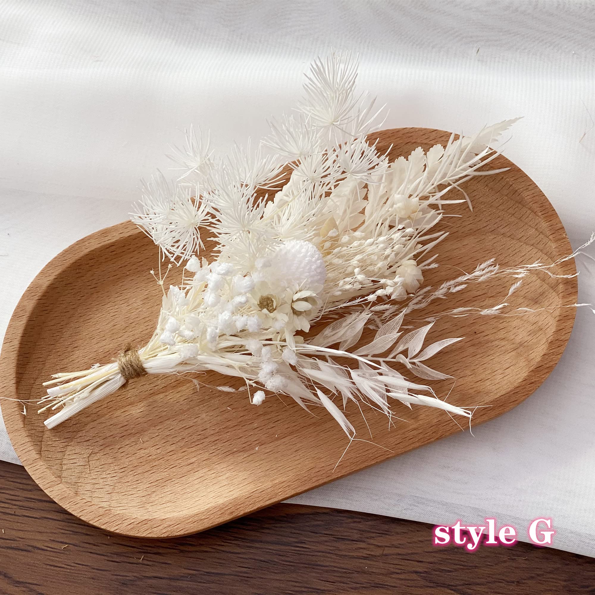 Mini Dried Flower Bouquet in Small Milk Bottle - Boho Style G with Pampas & Bunny Tails - Perfect for Wedding Centerpieces, Birthday Cake Decorations & Tabletop Home Decor