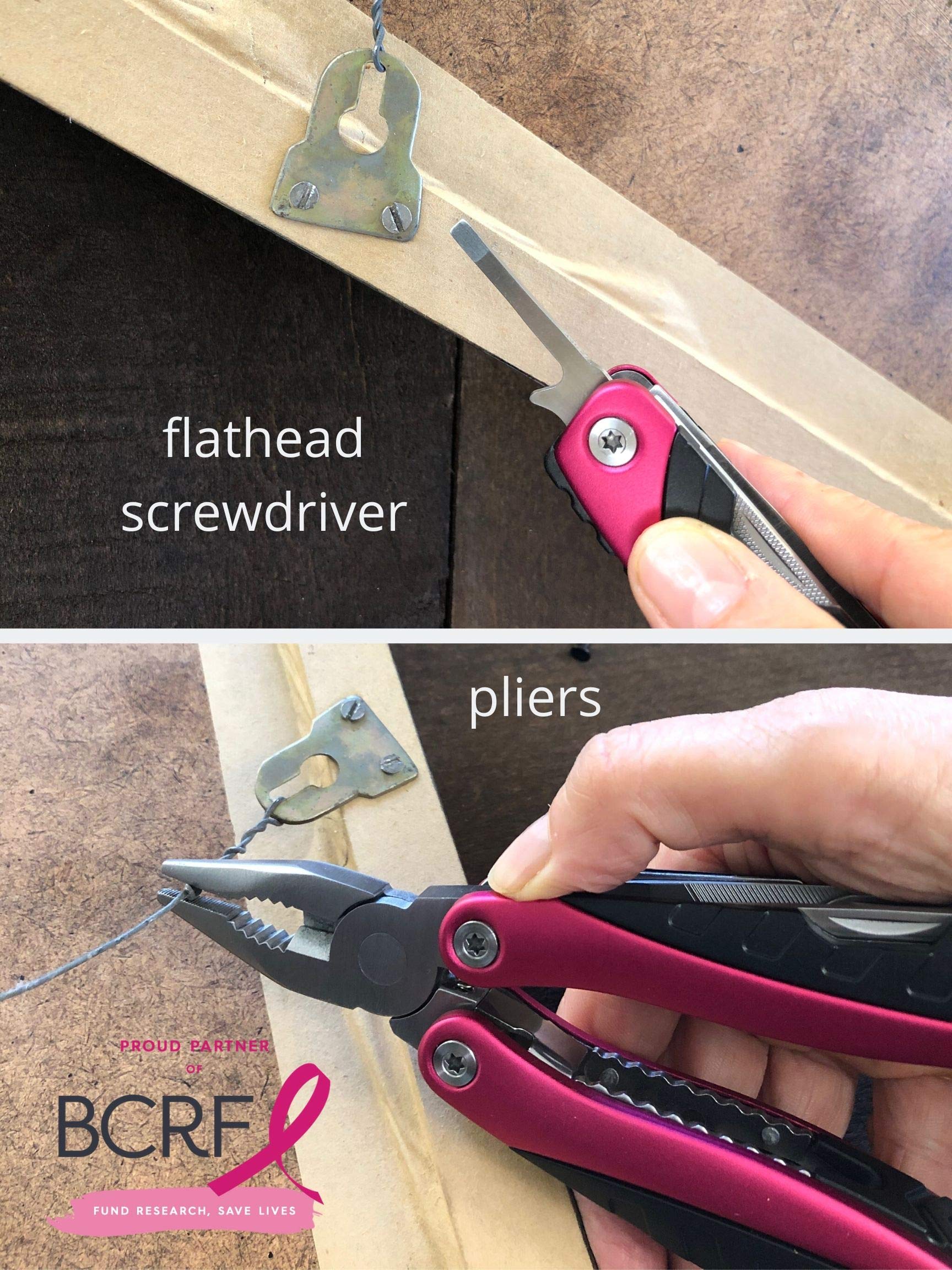Apollo Tools 14-in-1 Steel Pocket Multitool Pliers with Pink Ribbon - Compact Multi-Function Tool for Everyday Repairs, Survival, Camping, Fishing & Outdoor Activities - Perfect Gift for DIY Enthusiasts (Model DT5015P)