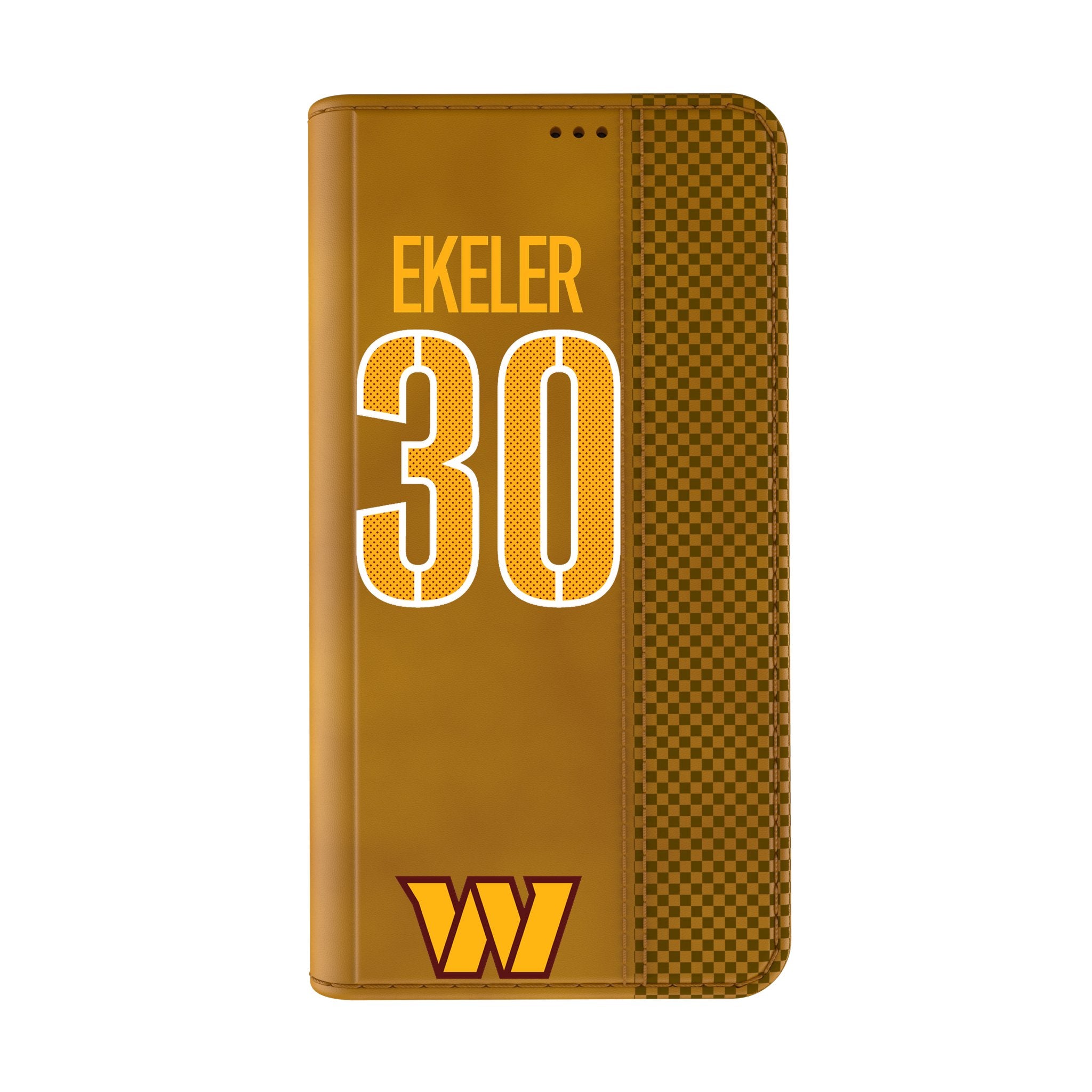 Austin Ekeler Washington Commanders 30 Game Tactic Folio Phone Case for iPhone 14/13/12 Pro Max - NFL Football Player Protective Wallet Cover with Card Slots (Perfect for Game Day & Fan Events)