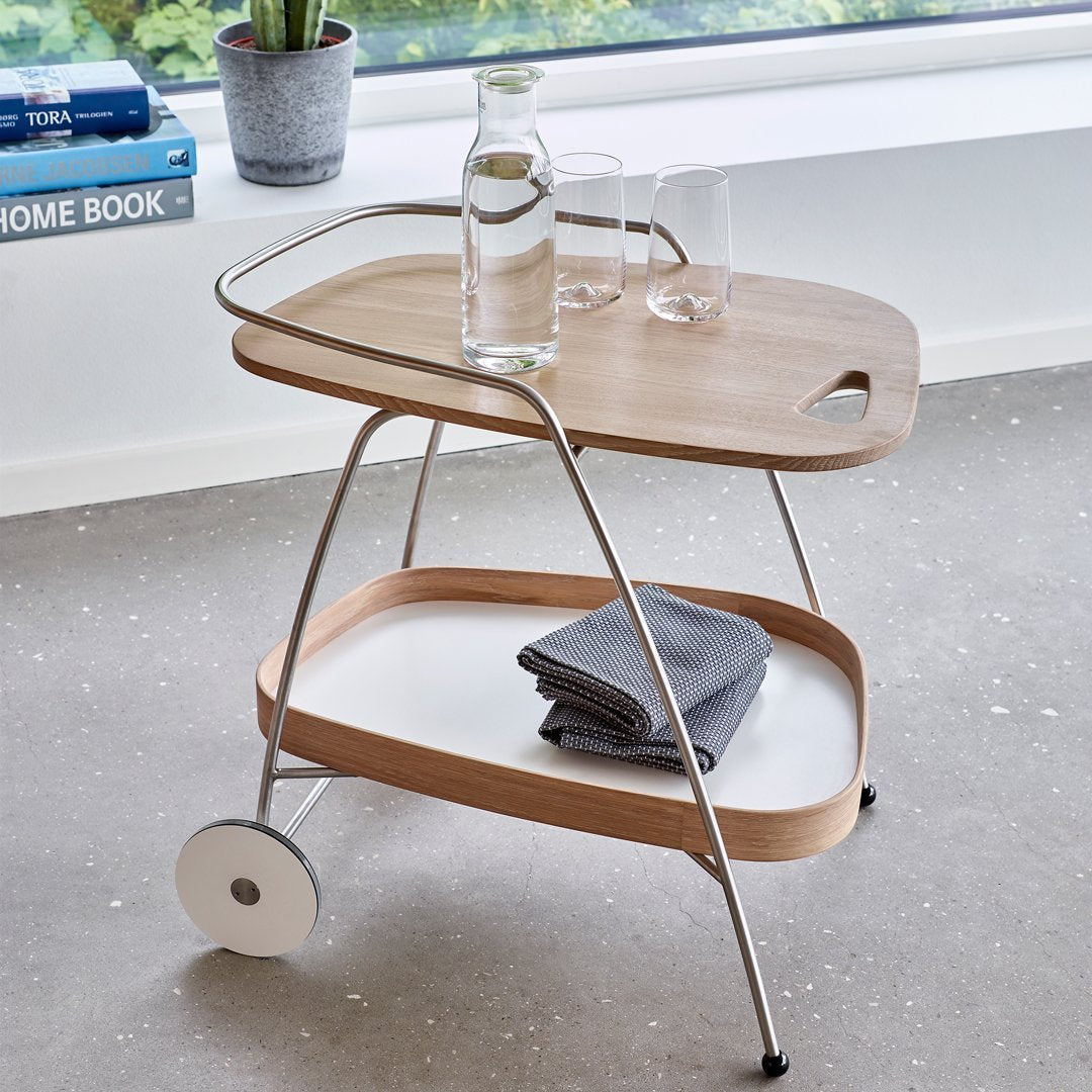 Nissen Gehl MDD AK700 Trolley Coffee Table - Modern Rolling Side Table for Living Room, Office, or Bedroom - Perfect for Coffee, Books, and Decor