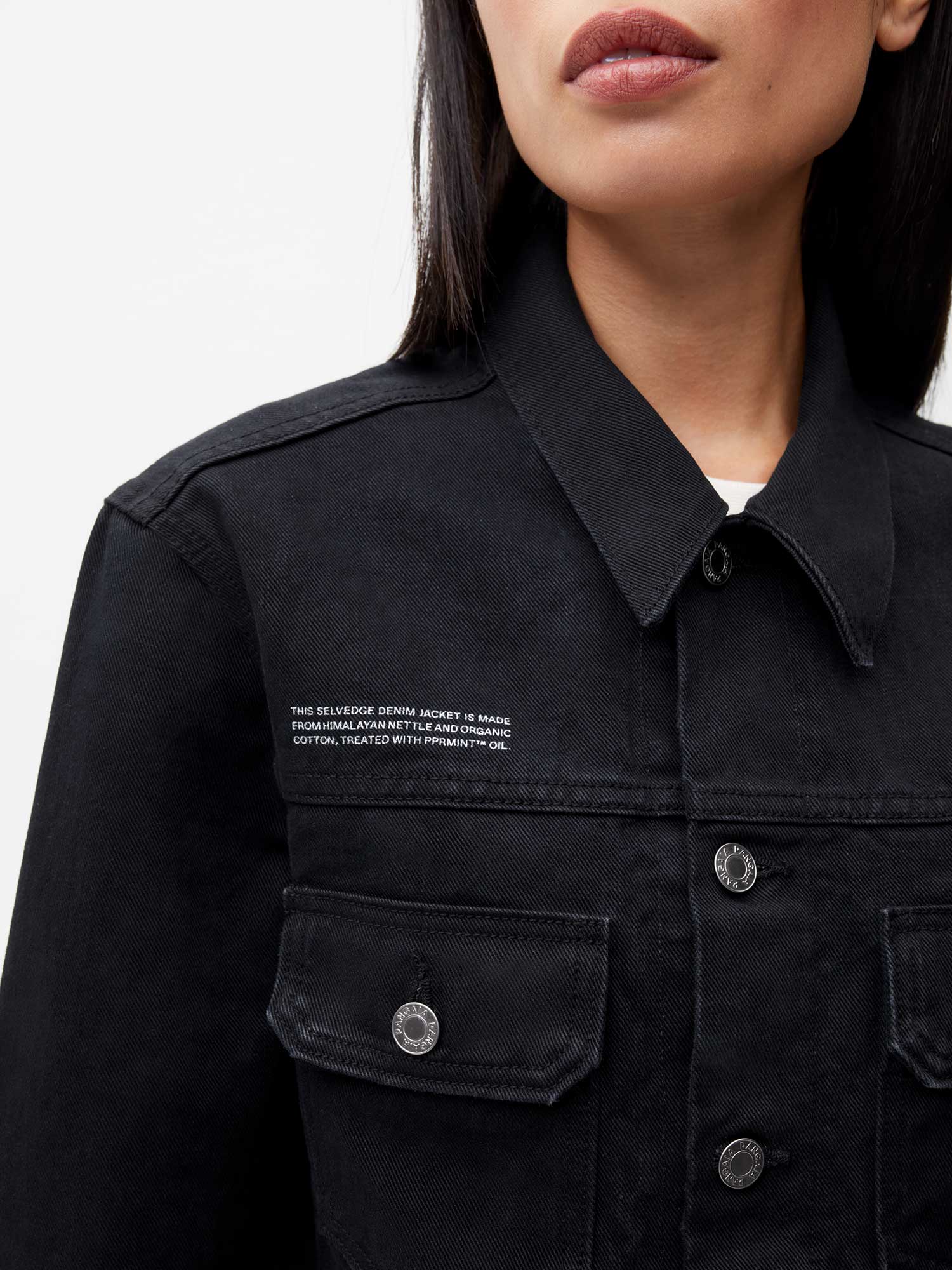 Women's Black Nettle Denim Jacket - Stylish Casual Outerwear for Fall & Spring | Perfect for Layering, Streetwear & Everyday Fashion