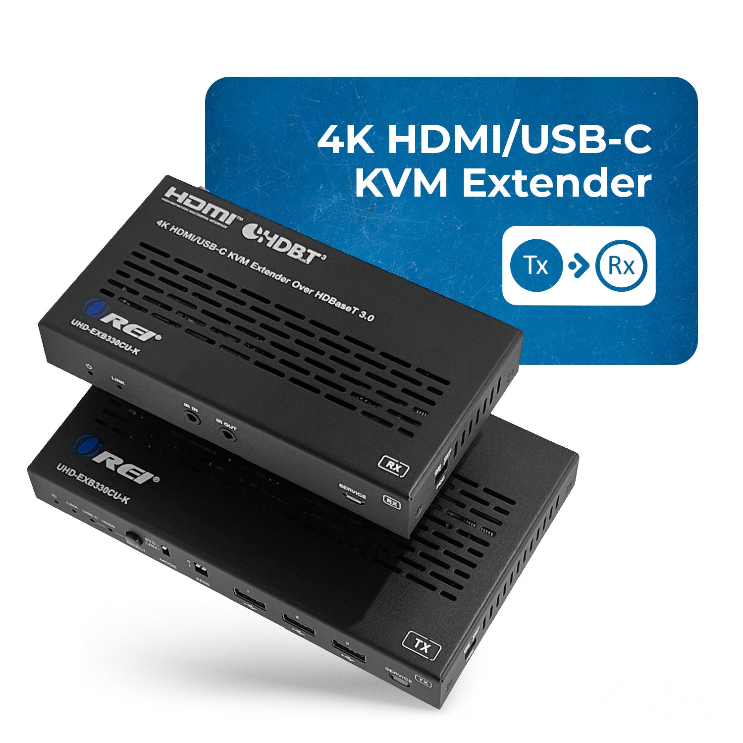 4K HDBaseT 3.0 HDMI & USB C Extender Kit - 330ft (100m) CAT6 Cable - UHD 4K@60Hz HDR - KVM Support - Ideal for Home Theater, Gaming & Office Setup