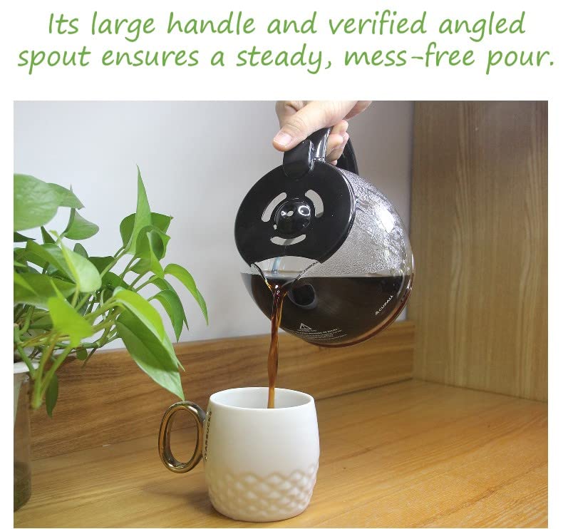 Hamilton Beach 12-Cup Glass Carafe Replacement - Compatible with Models 49902, 49904, 49915 & More - Perfect for Home, Office, or Restaurant Coffee Brewing